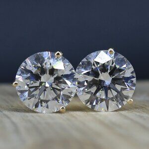 10.10 Carat Round Brilliant Lab-Grown Diamond Stud Earrings Certified